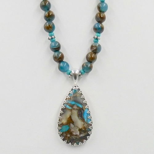 DKC-1182 Necklace, Turquoise, Abalone Shell $230 at Hunter Wolff Gallery